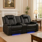 Power Living Room Furniture Sets,Electric Recliner Chair with LED Light,Sectional Sofa Loveseat with Wireless Charging