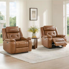 Genuine Leather Power Recliner Chair for Adults, Wall Hugger Recliner with Power Headrest
