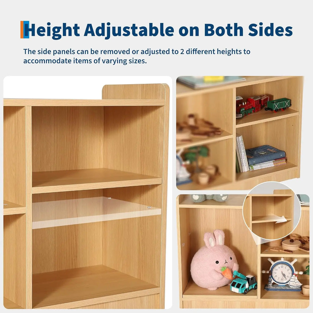 6-Shelf Montessori Toy Organizer with Adjustable Divider