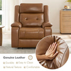 Genuine Leather Power Recliner Chair for Adults, Wall Hugger Recliner with Power Headrest