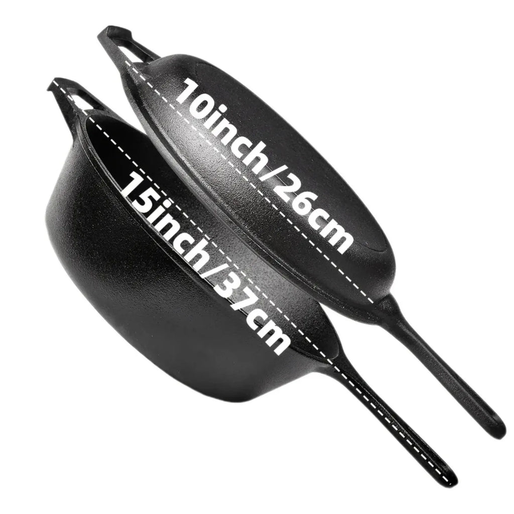 3PCS Pre-Seasoned Cast Iron Skillet Set