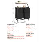 Metal Frame Freestanding Storage Organizer Baskets for Dirty Clothes