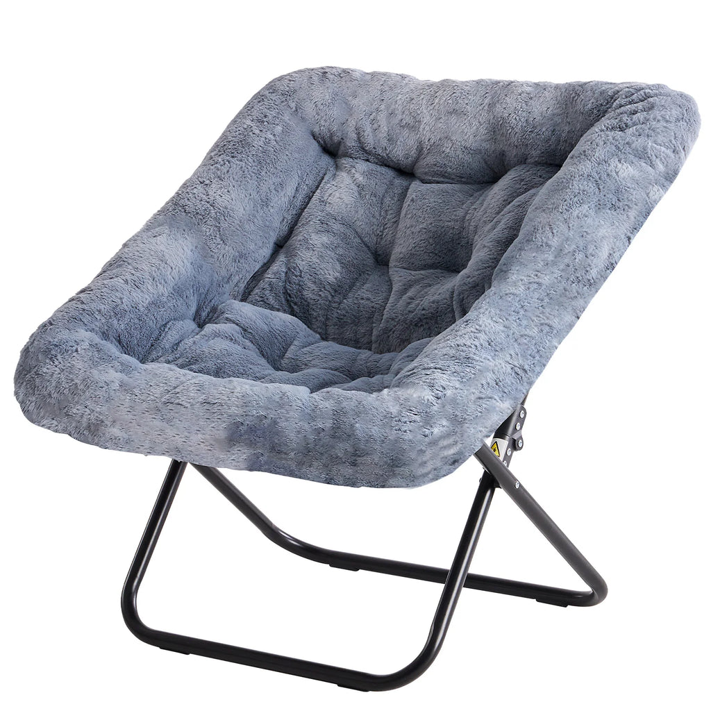 Soft Faux Fur Large Size Folding Lounge Reading Chair