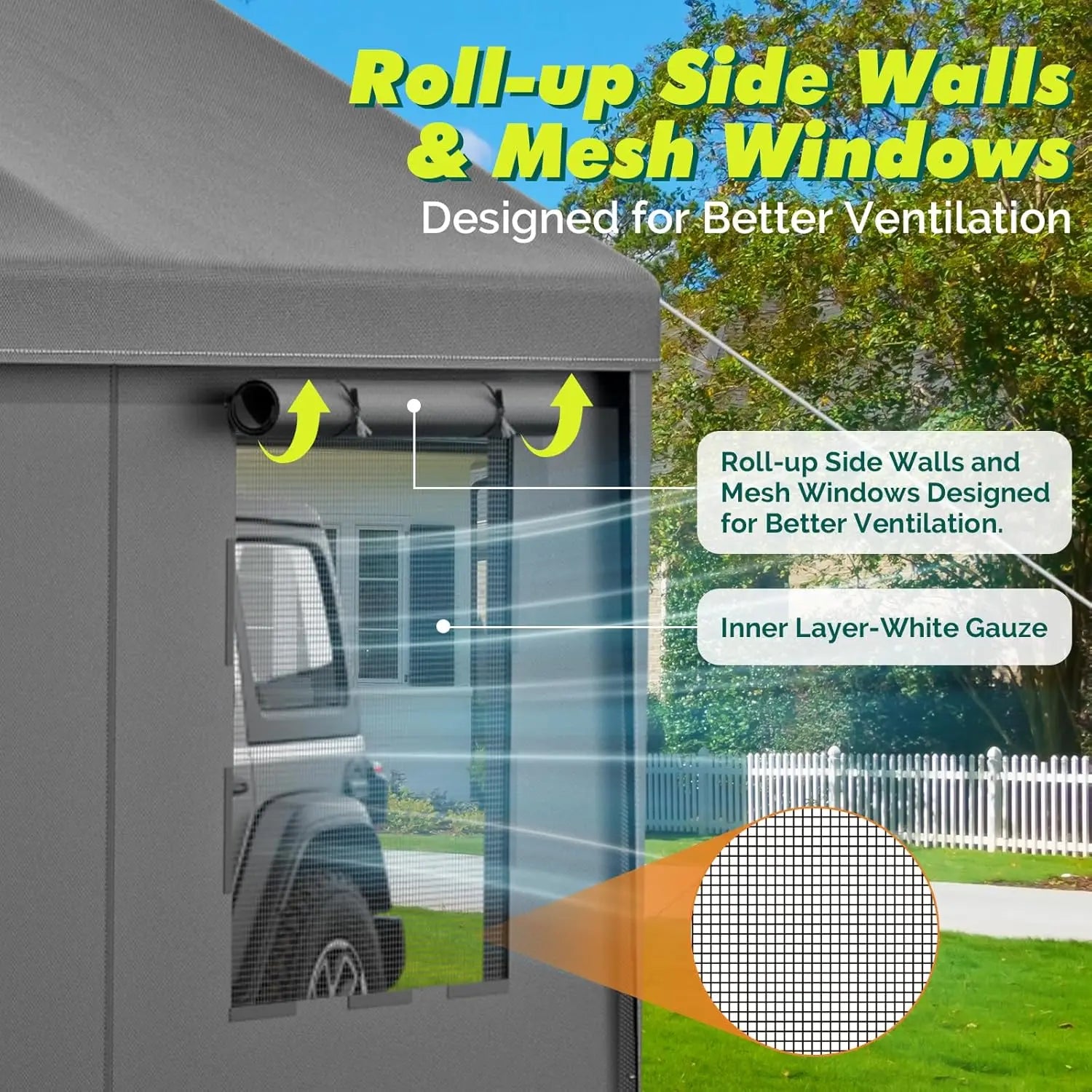 Durable 12x20ft Portable Garage with Galvanized Frame, Waterproof and UV Protection