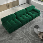 104" Minimalist Modular Sectional Sofas Modern Velvet Convertible Couches 3 Seats