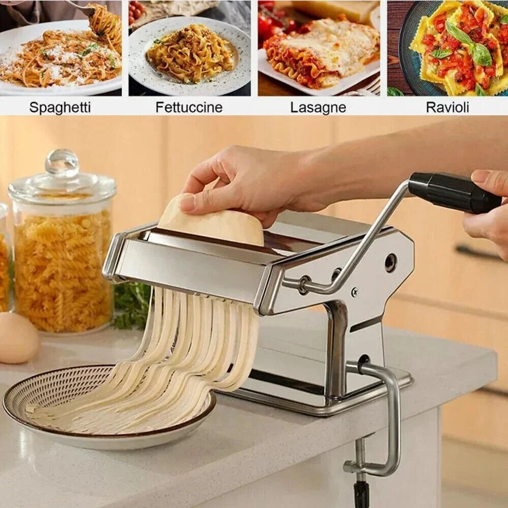 Stainless Steel Pasta Maker Machine Adjustable Noodle