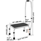 VEVOR Step Stool 1 Step 330lbs Capacity Adjustable Height Toddlers Adults Non Slip Sturdy For Office RVs Pets Bathrooms Bedrooms