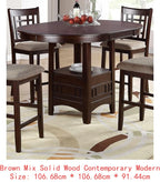 Contemporary 5pc Counter Height Dining Set, Round Table with Leaf & 4 Side Chairs