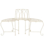 Antique White Distressed Wrought Iron 50Inch Curved Tree Bearden