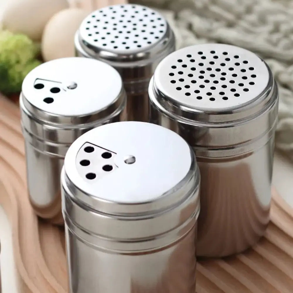 Multi-purpose Stainless Steel Seasoning Jar Salt Sugar Bottle Rotating Cover