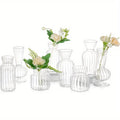 8/16 Pieces of Modern Transparent Glass Vase Set, Small Mini Flower Center Vase,