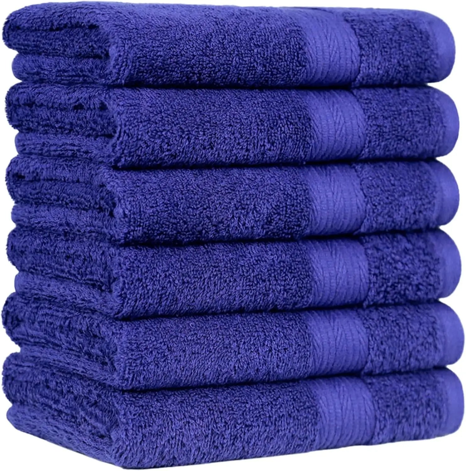 SUNTUG Basics 6 Piece Oversized 100% Cotton Bathroom Towel Set Fade Resistant Soft Absorbent 2 Bath 2 Hand 2 Washcloths Black