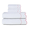4 Set 100 Cotton Bath Towels Set 2 Bath Towels 2 Hand Towels Embroidered Decorative Scalloped Towels