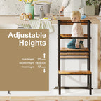 Step Stool, Adjustable Height Learning Tower with Safety Rail