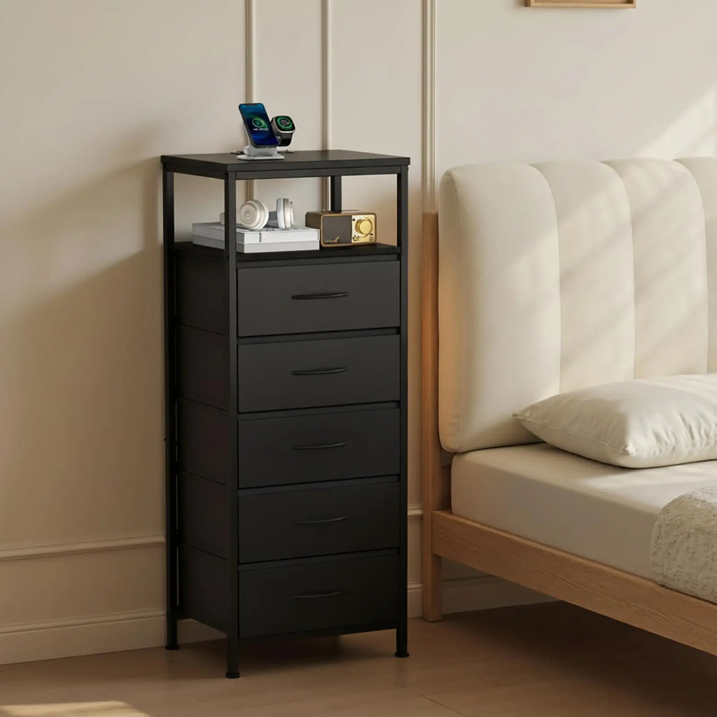 5 Fabric Drawers Dresser For Bedroom
