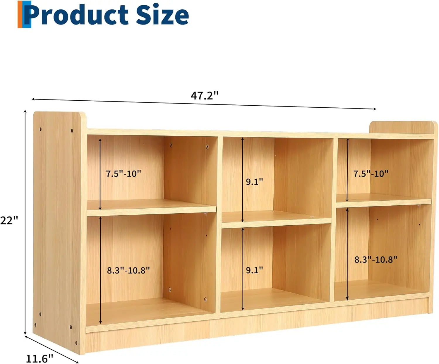 6-Shelf Montessori Toy Organizer with Adjustable Divider