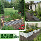 6X3X1.5 ft Rectangular Metal Planter Box for Planting Vegetables Flowers Herb,
