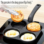 Non-stick iron omelette pan with four compartments for pancakes