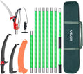 7.3-27 ft Extendable Pole Saw 8 Fiberglass Handles Steel Blade Scissors Tree Pruner for Palms Shrubs