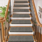 Bullnose Carpet Stair Treads Set -Non-Slip, Premium Soft，Skid Resistant, Washable, Reusable, and Easy to Install