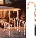 Set of 12 Candy Cane Pathway Marker Lights