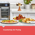 12-in-1 Air Fryer Toaster Oven, Fast Convection Cooking, Fits Whole Pizza, Stainless Steel French Doors