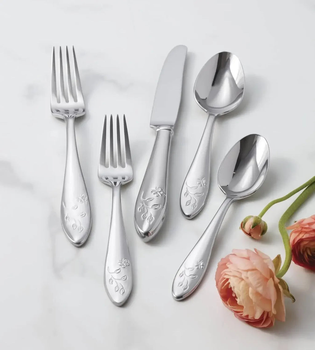 Silverware Set For 12, Butterfly Meadow 65-Piece Flatware Set