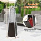 Portable Outdoor Tabletop Heater, 10,000 BTU with Tip-Over Protection & Crystal Glass Tube for Patio, Deck, Porch