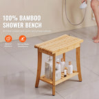 Bamboo Shower Bench 19.1x11.3x18.3 in Waterproof