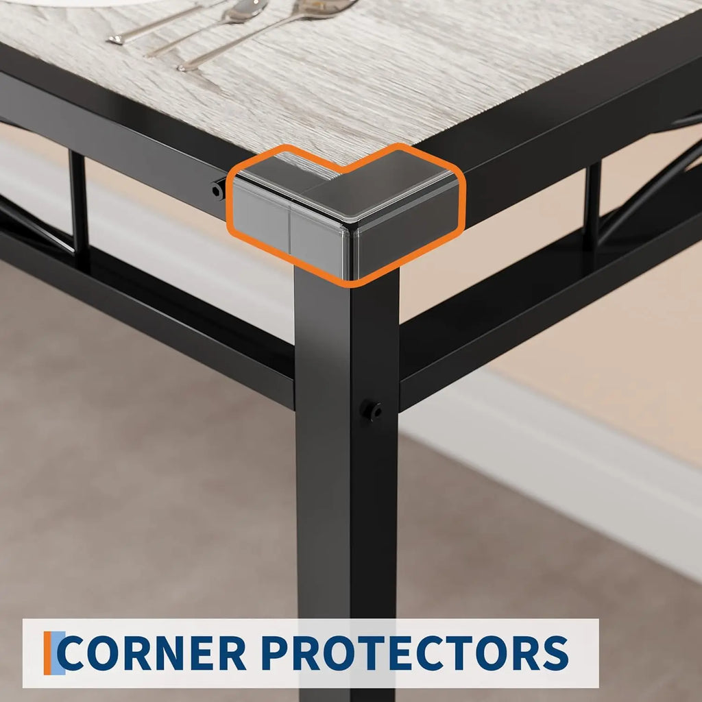 Wood Kitchen Table Chairs Set of 4 with Corner Protector,