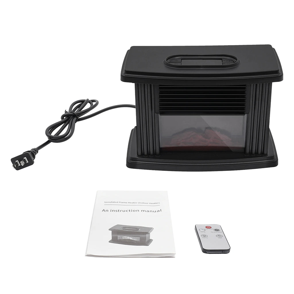 1000w Electric Fireplace 3D Carbon Fire Air Heater Mini ABS Warmer Fan Radiator Warm Blower for Apartment RV Bedroom
