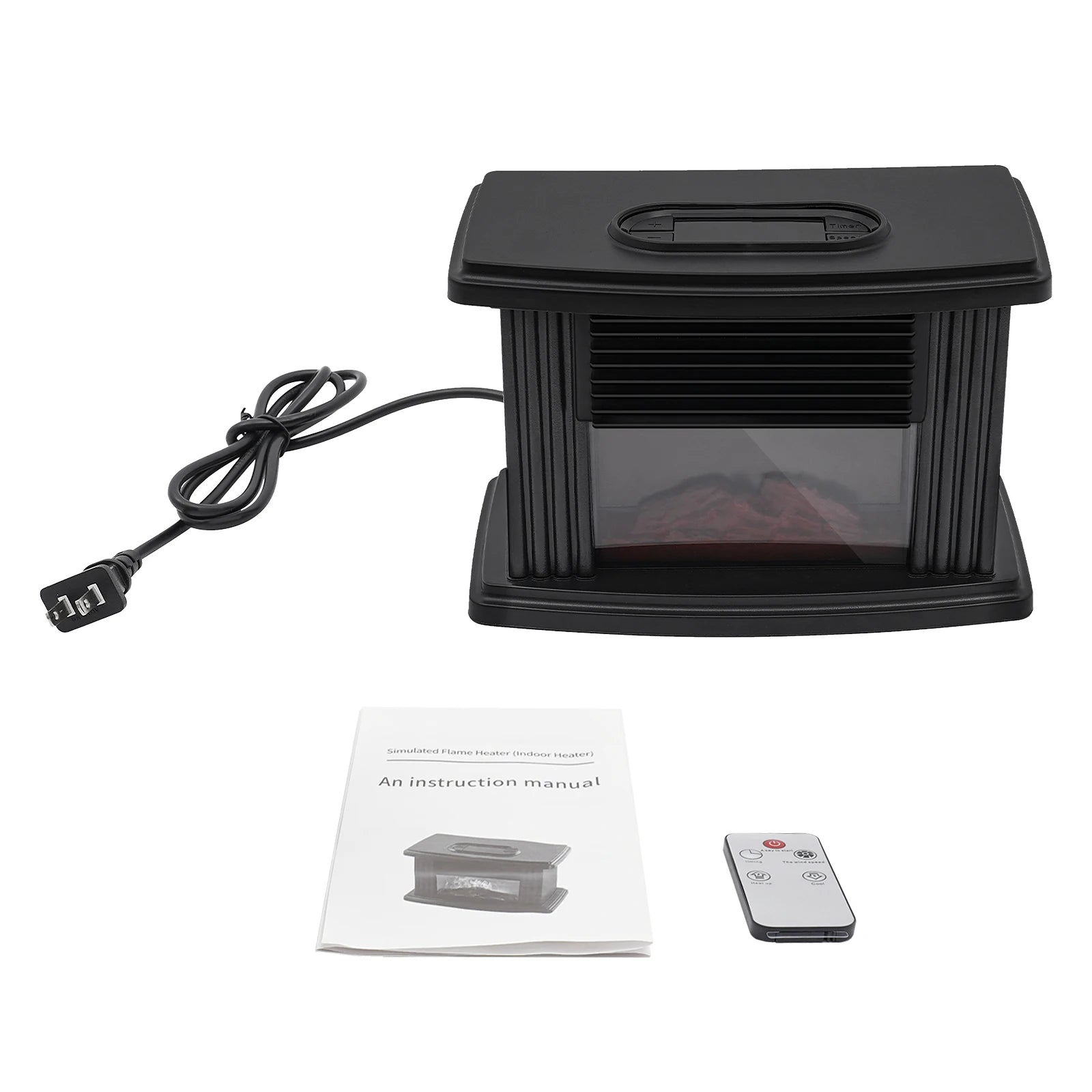 1000w Electric Fireplace 3D Carbon Fire Air Heater Mini ABS Warmer Fan Radiator Warm Blower for Apartment RV Bedroom