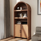 Mid Century Modern 5-Tier Storage With Doors & Open Shelves
