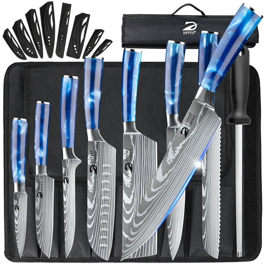 8pcs Kitchen Knife Damascus Stainless Steel Set