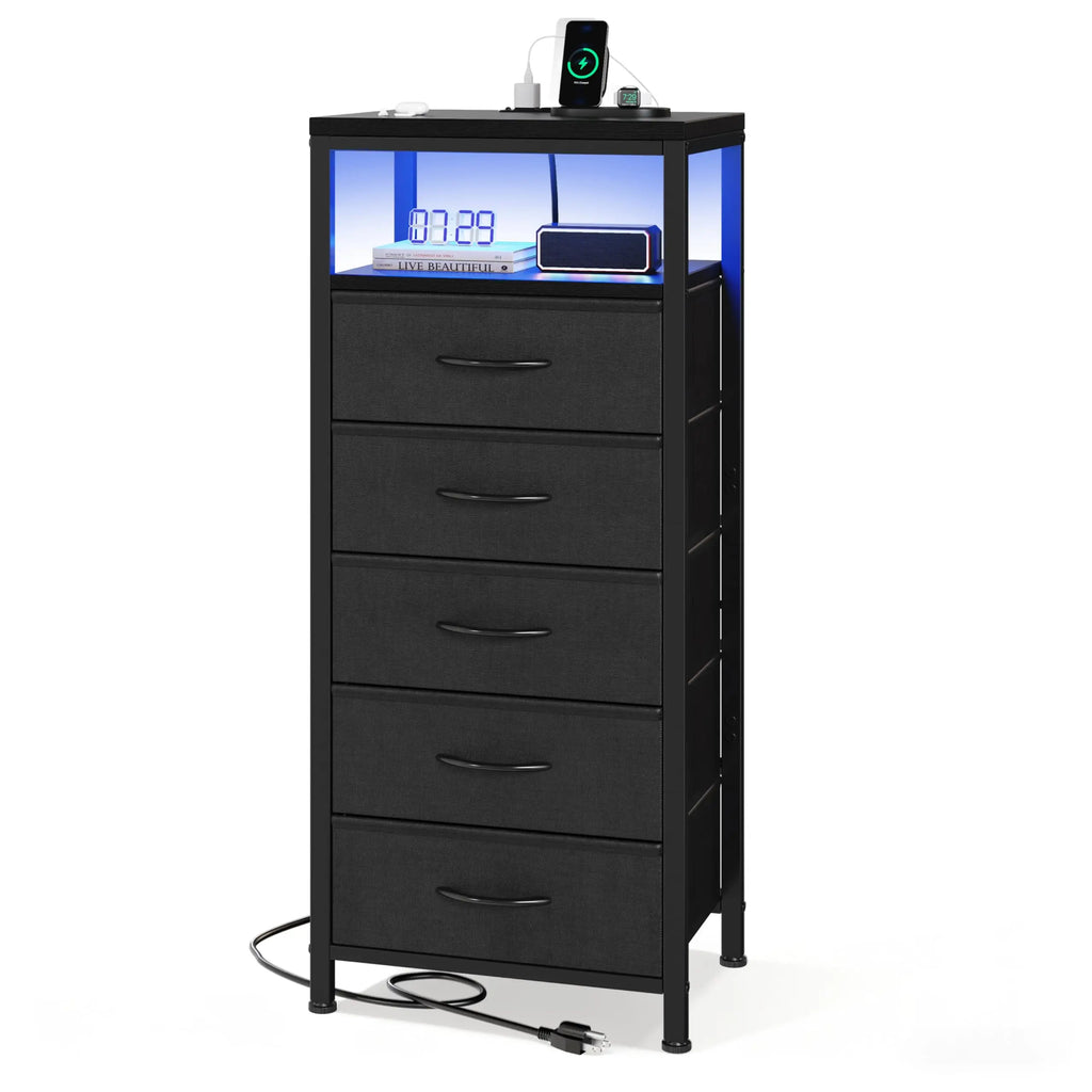 5 Fabric Drawers Dresser For Bedroom
