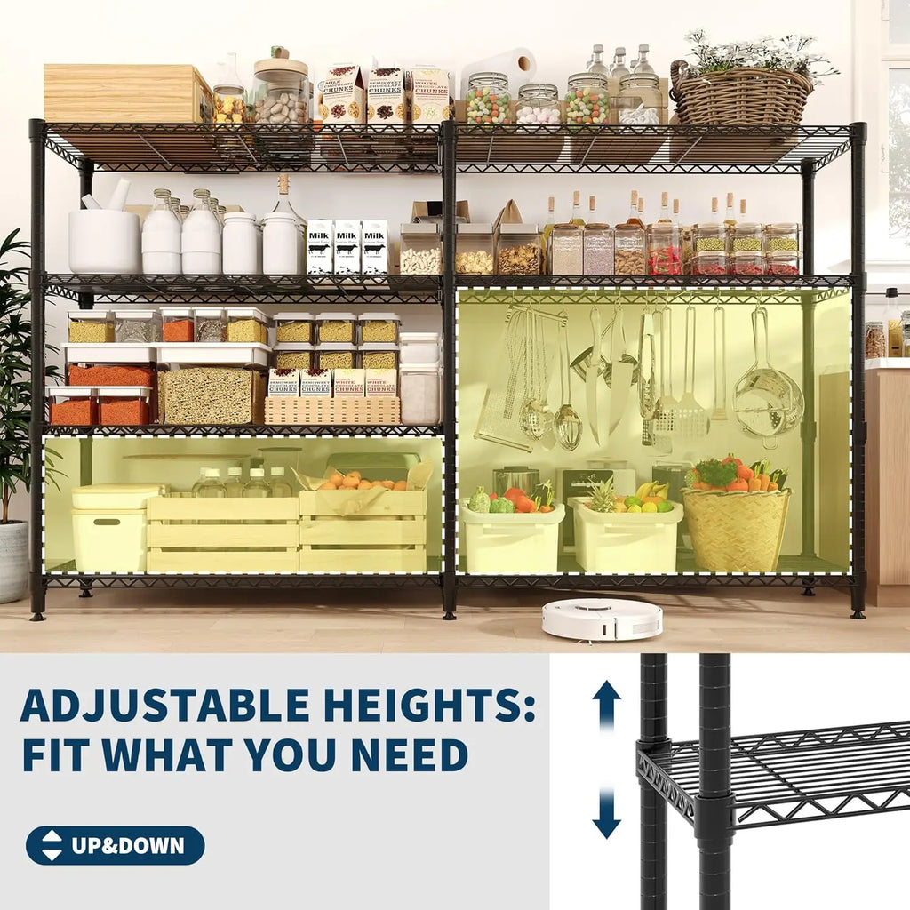 Heavy Duty Storage Shelves 4/5 Tiers Metal Shelving Unit Adjustable
