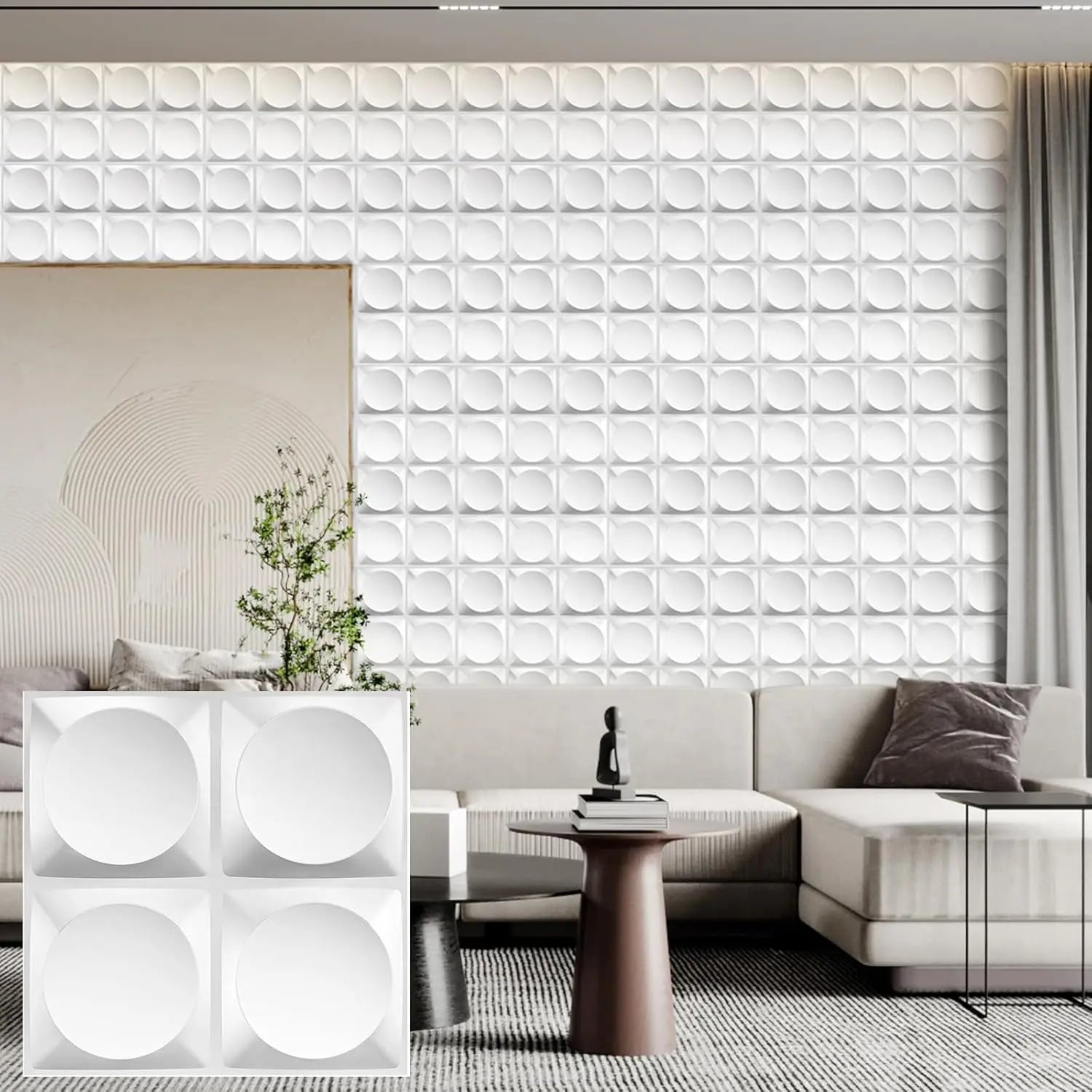 30 pack 3D wall panel. PVC flower textured wall panels. 11.8x11.8 Double-Sided Tape.