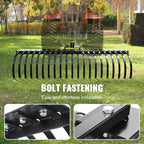 Tow Behind Landscape Rake 60"Tow Dethatcher with 21 Steel Coil Tines