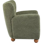 Lindy Wingback Accent Chair, Upholstered Armchair with Rounded Wooden Legs