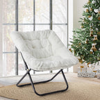 Soft Faux Fur Large Size Folding Lounge Reading Chair