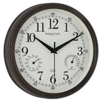 8.75 Inch Antique Bronze Indoor Outdoor Wall Clock with Thermometer Hygrometer