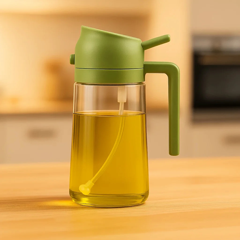 – 15.89oz, Dual-Use Spray & Pour, Drip-Proof, for Air Fryer, Olive Oil, Soy Sauce,