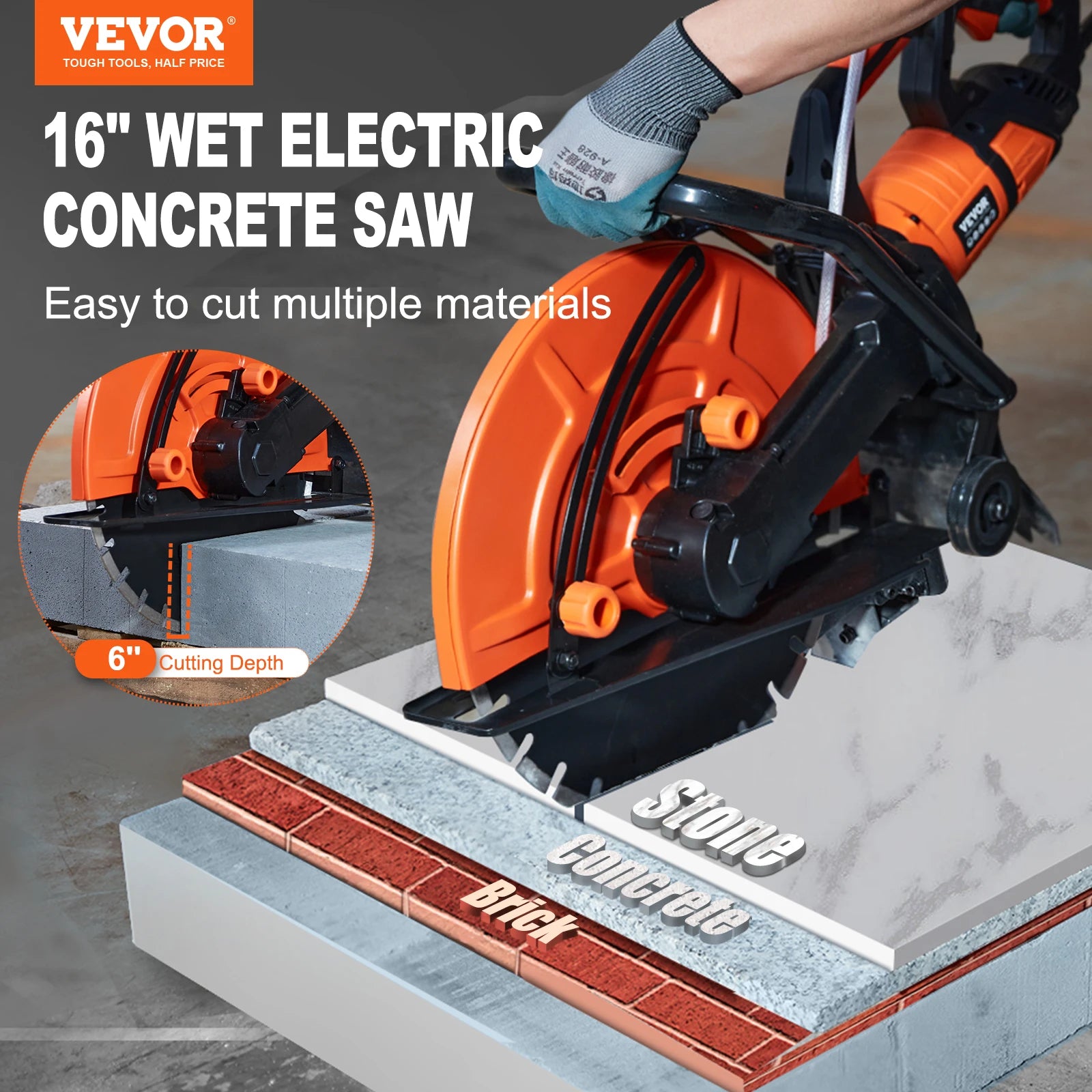 Electric Concrete Saw 15A Motor Circular Saw Cutter