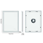 LED Light Bathroom Mirror Illuminated Wall Mounted Vanity Makeup Anti-Fog Rectangle 3 Colors Touch Light