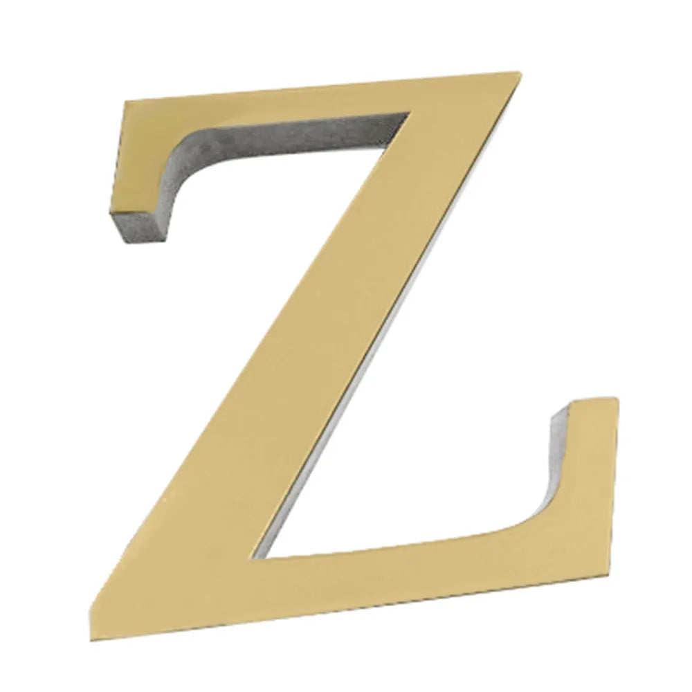 26 English Letters Wall Sticker 3D Mirror Acrylic Gold
