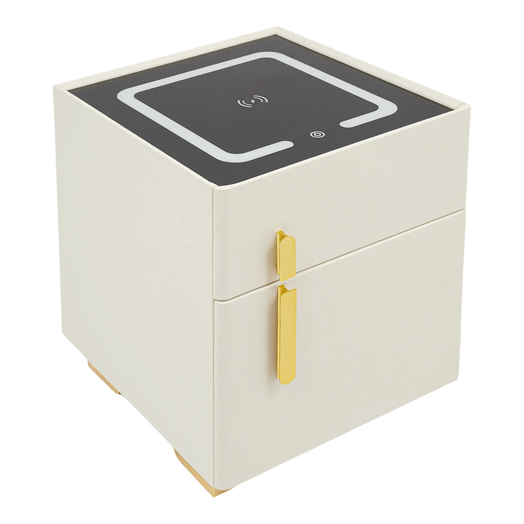 Smart Nightstand w/ Drawer & Safe Wireless Charging