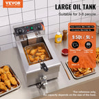 Electric Countertop Fryer with Basket 11.6Qt
