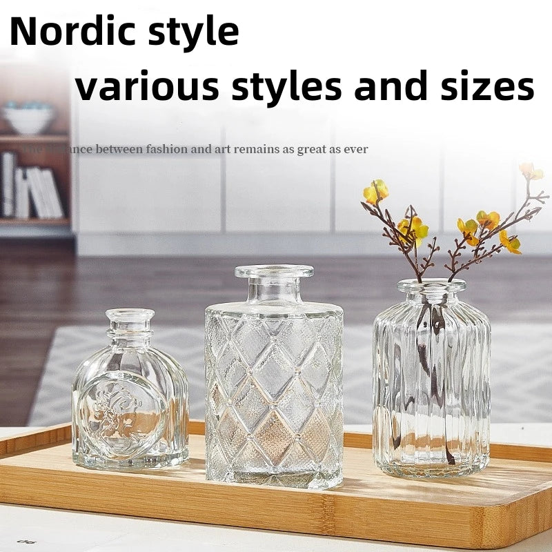 Handmade Carved Glass Vase - Hydroponic Planter for Home/Office Gothic Decor, Mini Plant Lover Gift