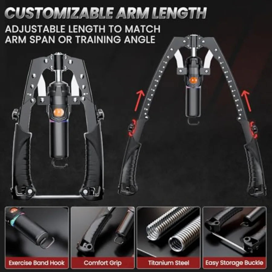 Twister Arm Trainer 3 in 1 Hydraulic Power Chest Workout Equipment with Ab Roller Wheels and Hooks