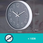 10 Inch Silent Wall Clock Non Ticking with Glass Cover